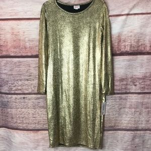 Lularoe Metallic Copper/Gold Debbie Elegant NWT M
